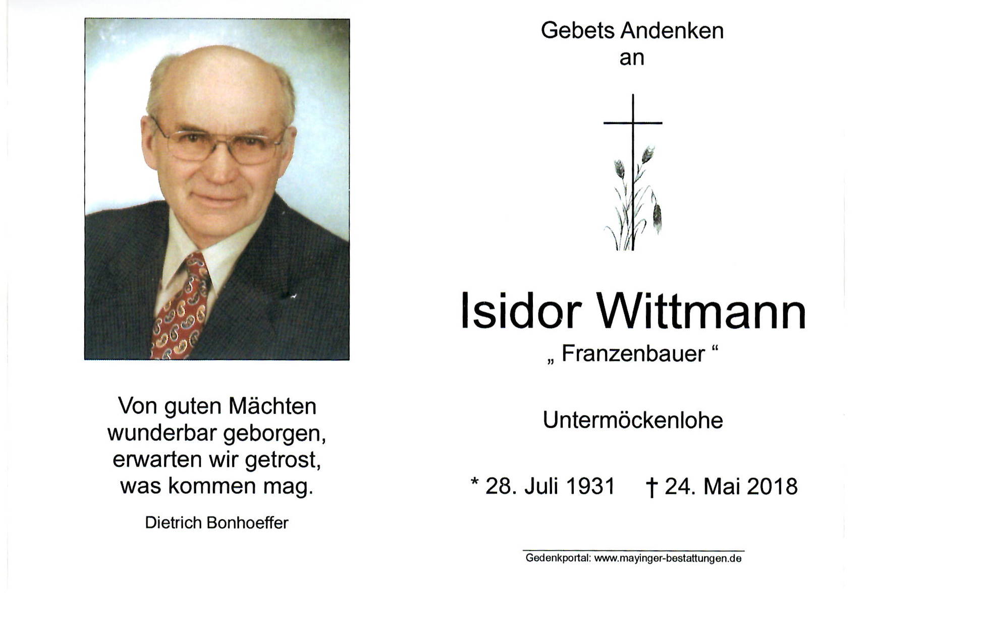 Wittmann Isidor